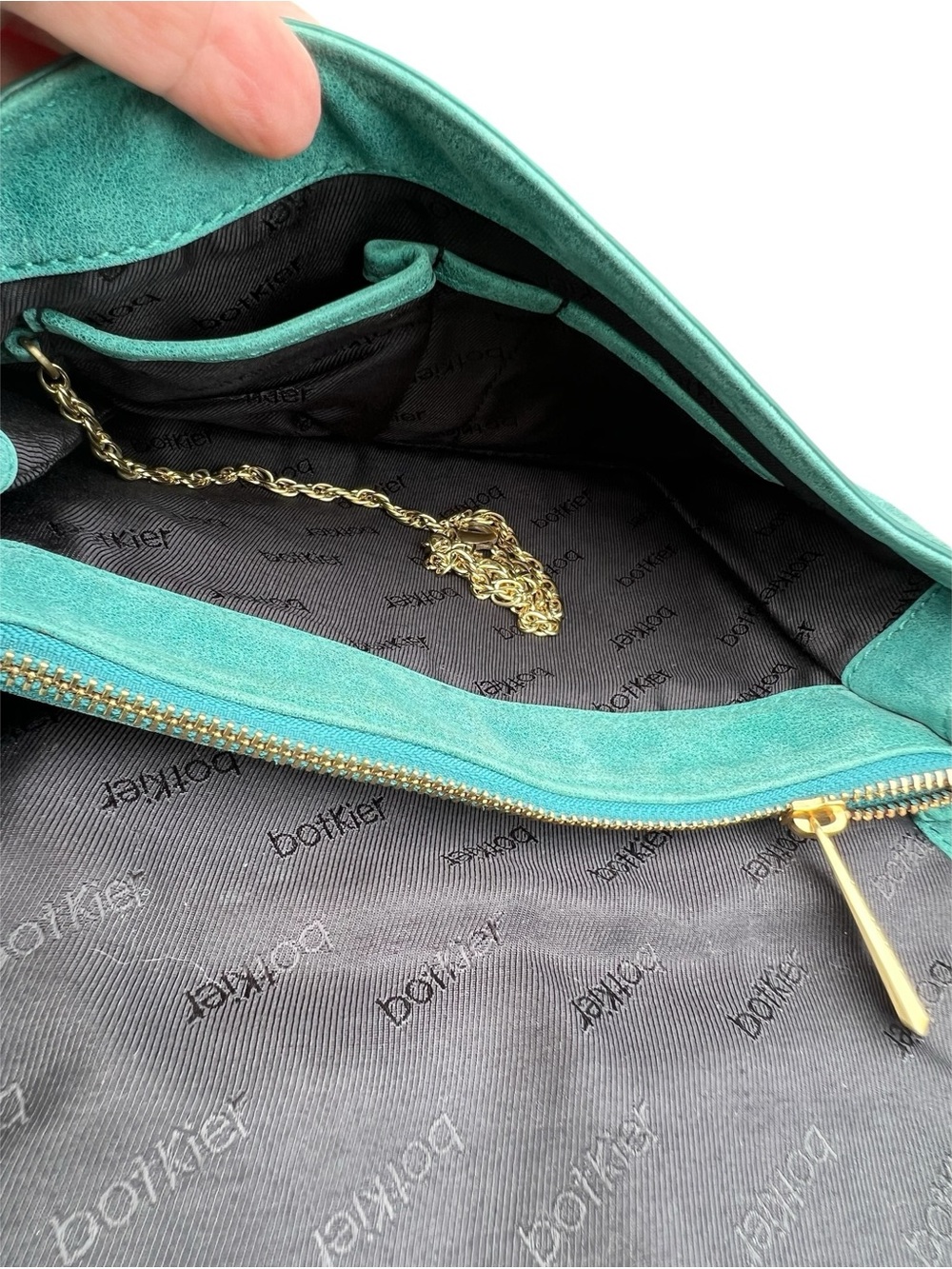 Botkier Valentina green leather fold over shoulder or crossbody bag - Picture 9 of 16